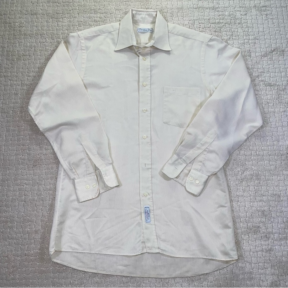 VTG Christian Dior Chemises Men's Button Up Long Sleeve Dress Shirt M/L
